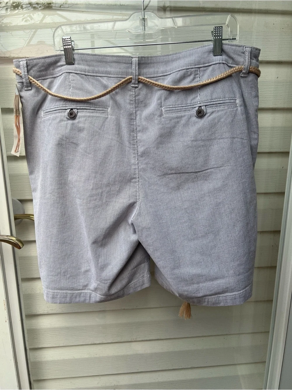 Riders By Lee 6” White And Blue Stripes Women’s Shorts Size 20